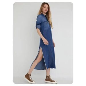 fitted lace wedding dress Maxi Shirt Dress - Blurred Ikat Print main image 0